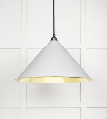From The Anvil Smooth Brass Hockley Pendant in Flock