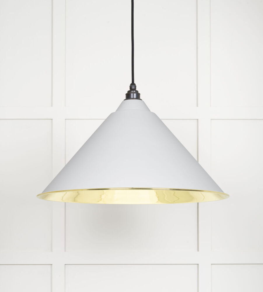 From The Anvil Smooth Brass Hockley Pendant in Flock