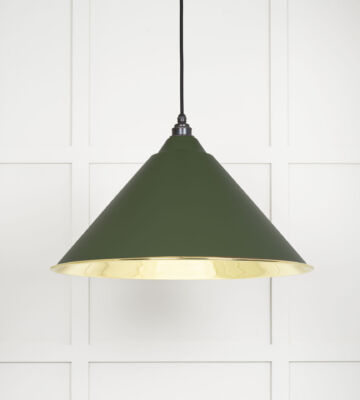 From The Anvil Smooth Brass Hockley Pendant in Heath
