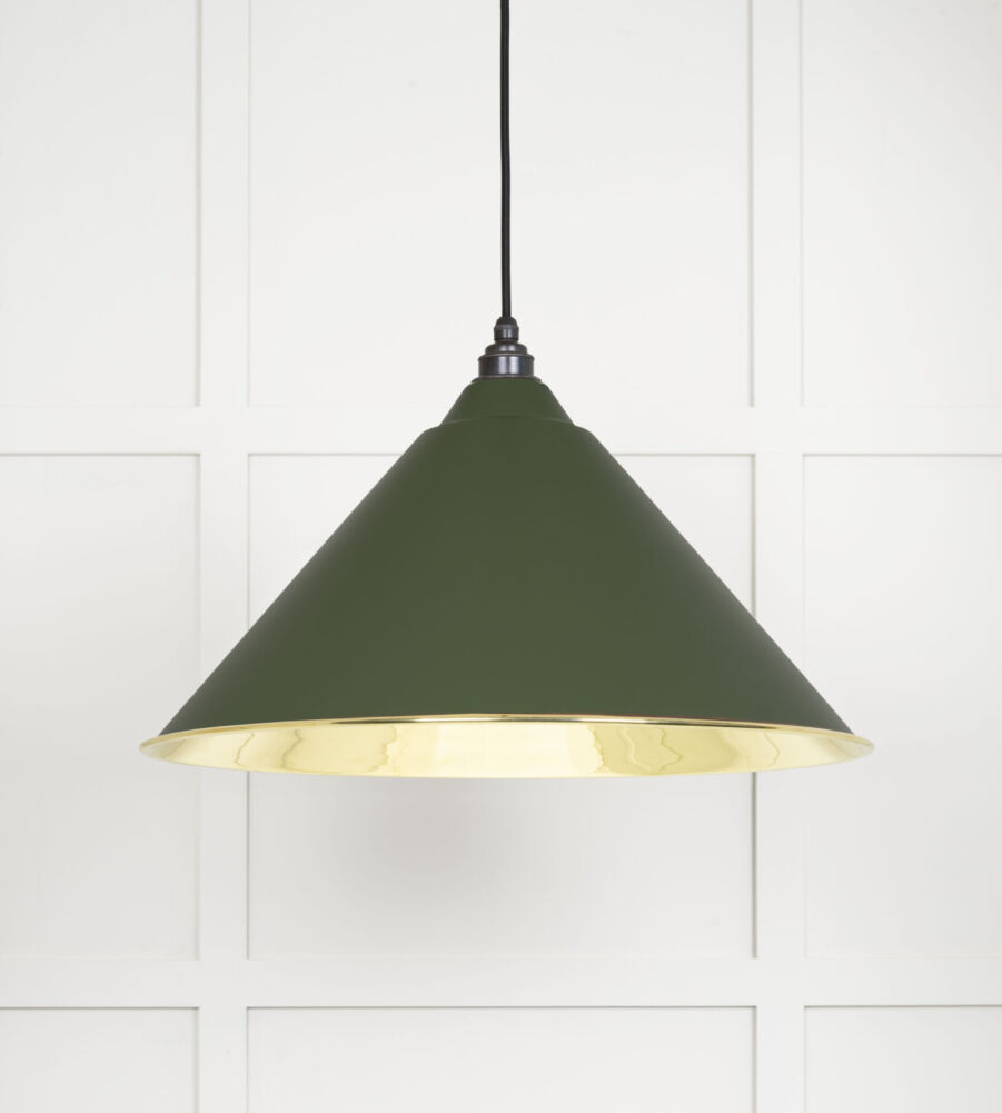 From The Anvil Smooth Brass Hockley Pendant in Heath