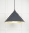 From The Anvil Smooth Brass Hockley Pendant in Slate