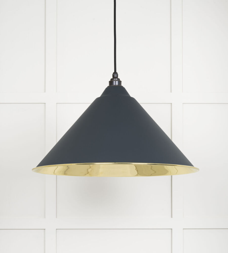 From The Anvil Smooth Brass Hockley Pendant in Soot - Image 3