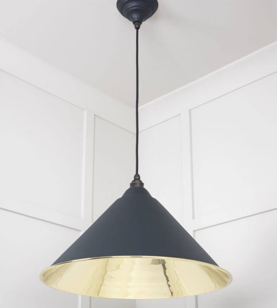 From The Anvil Smooth Brass Hockley Pendant in Soot - Image 4