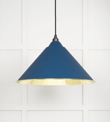 From The Anvil Smooth Brass Hockley Pendant In Upstream