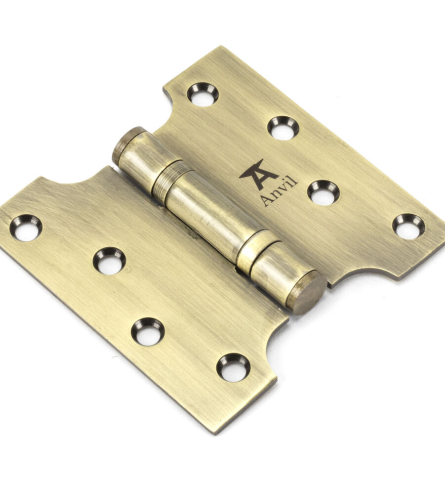 From The Anvil Aged Brass 4" x 2" x 4"  Parliament Hinge (pair) ss