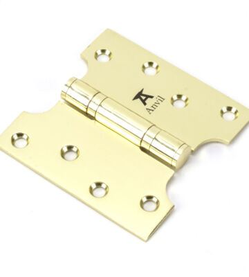 From The Anvil Polished Brass 4″ X 2″ X 4″  Parliament Hinge (pair) Ss