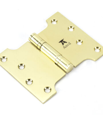 From The Anvil Polished Brass 4″ X 3″ X 5″  Parliament Hinge (pair) Ss