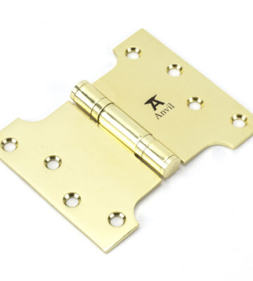 From The Anvil Polished Brass 4″ x 3″ x 5″  Parliament Hinge (pair) ss