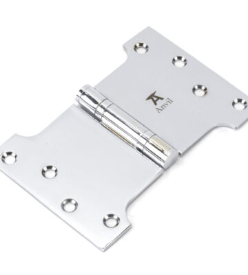From The Anvil Polished Chrome 4″ X 4″ X 6″  Parliament Hinge (pair) Ss