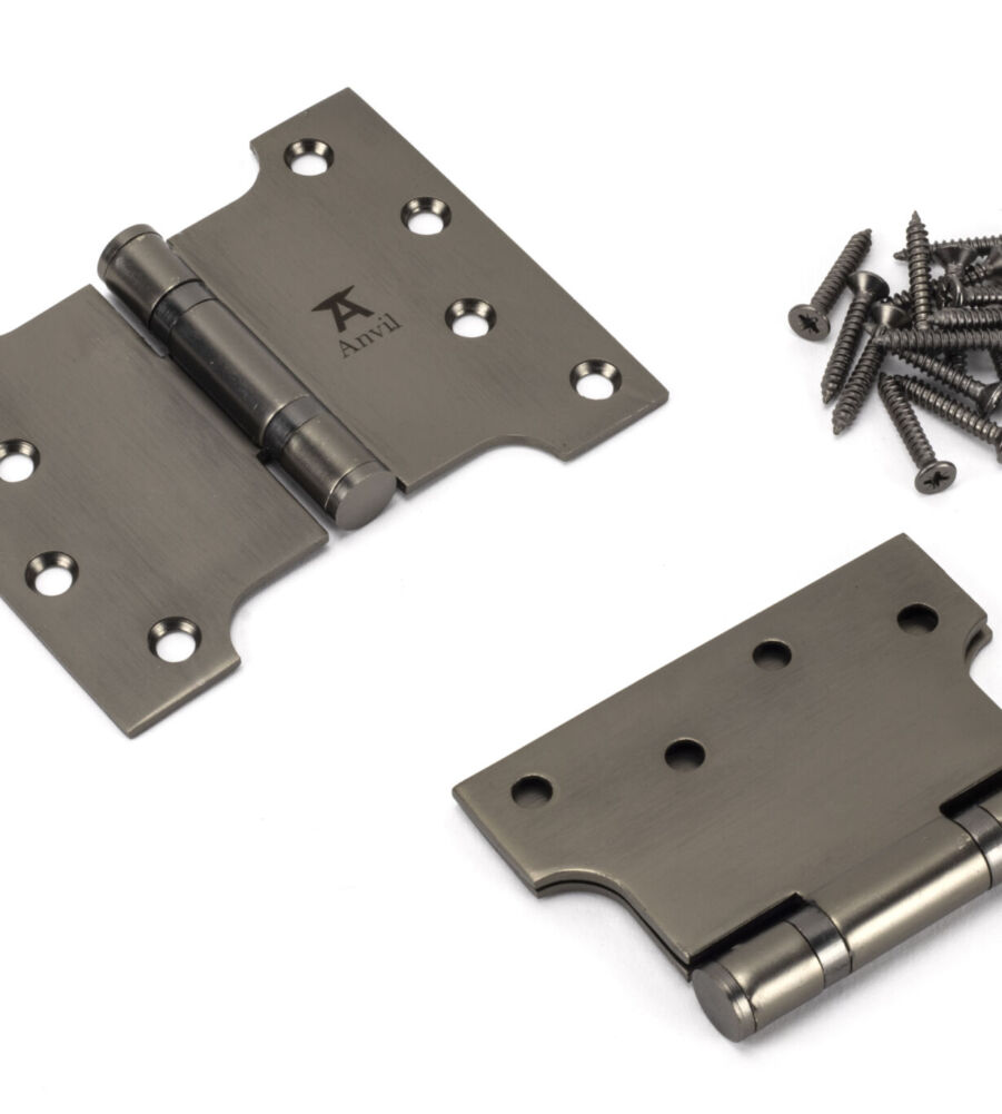 From The Anvil Aged Bronze 4" x 3" x 5"  Parliament Hinge (pair) ss - Image 3