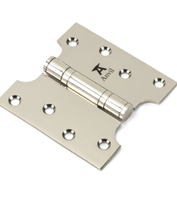 From The Anvil Polished Nickel 4″ x 2″ x 4″  Parliament Hinge (pair) ss