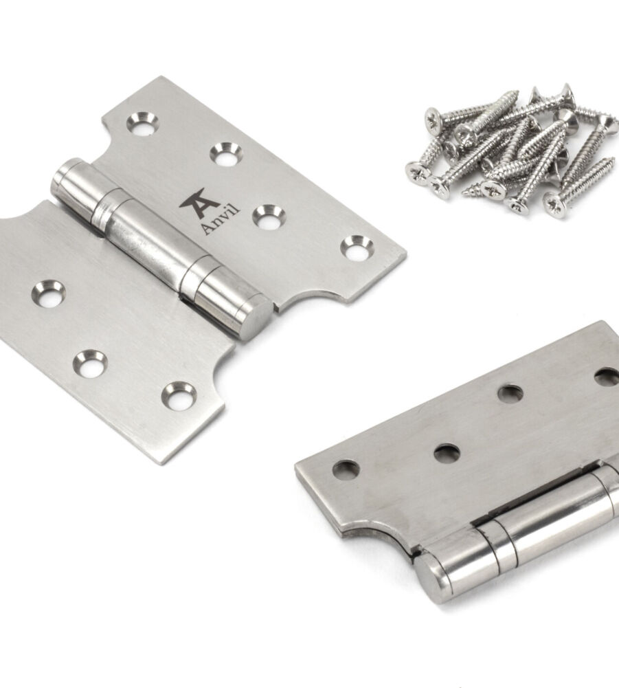 From The Anvil Satin SS 4" x 2" x 4"  Parliament Hinge (pair) - Image 3