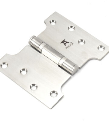 From The Anvil Satin SS 4″ X 3″ X 5″  Parliament Hinge (pair)