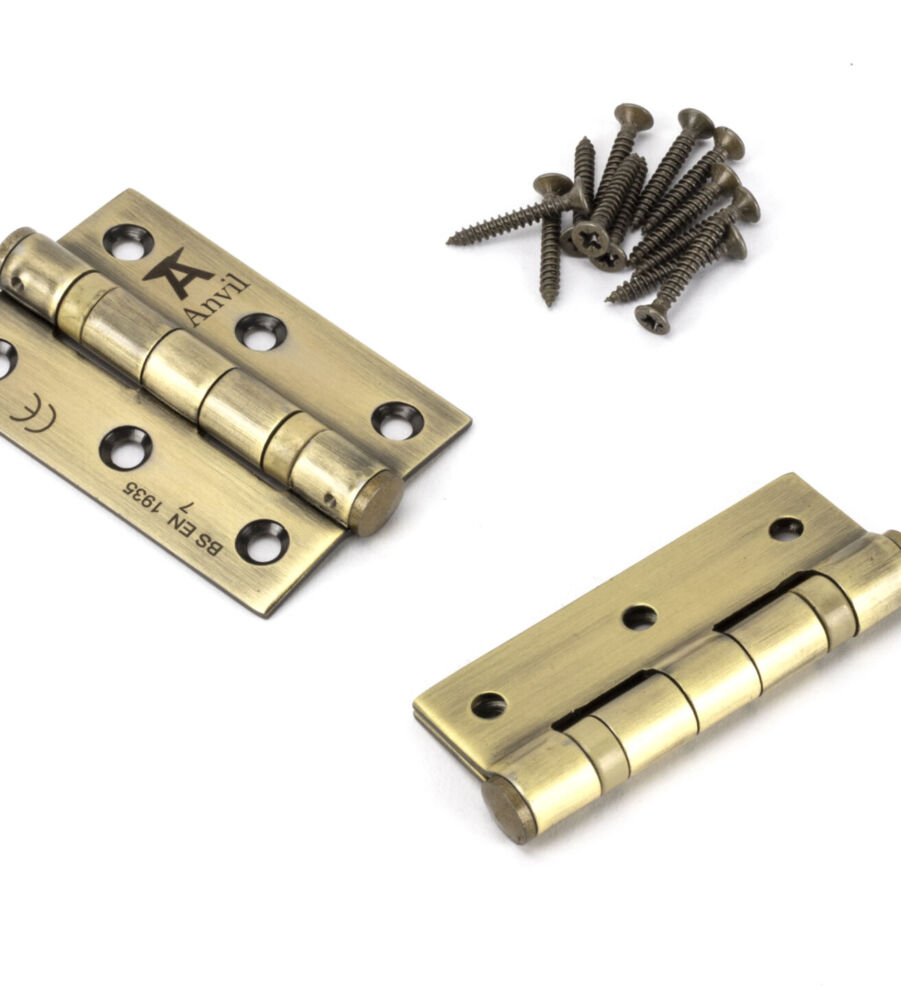 From The Anvil Aged Brass 3" Ball Bearing Butt Hinge (pair) ss - Image 3