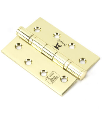 From The Anvil Polished Brass 4″ Ball Bearing Butt Hinge (pair) ss