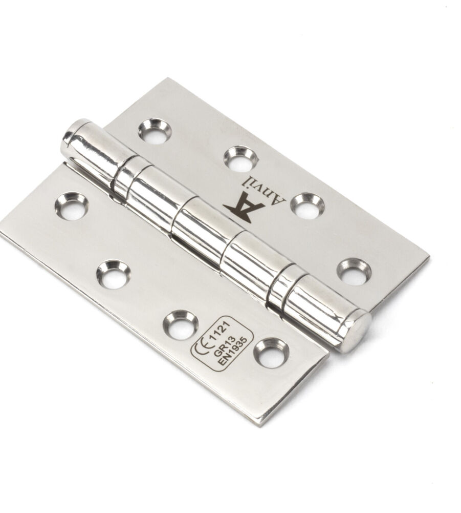 From The Anvil Polished SS 4" Ball Bearing Butt Hinge (pair)