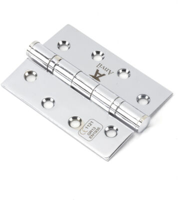 From The Anvil Polished Chrome 4″ Ball Bearing Butt Hinge (pair) ss