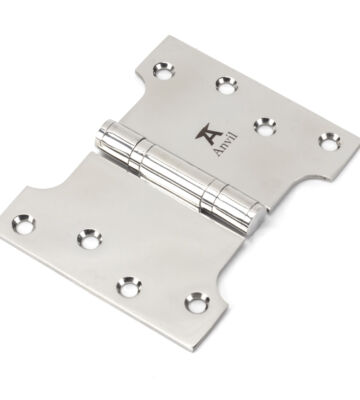 From The Anvil Polished SS 4″ x 3″ x 5″  Parliament Hinge (pair)