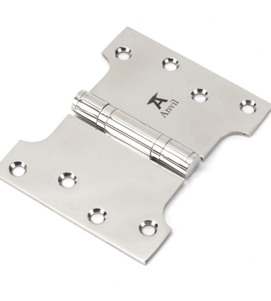From The Anvil Polished SS 4" x 3" x 5"  Parliament Hinge (pair)