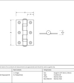 From The Anvil Polished Nickel 3" Ball Bearing Butt Hinge (pair) ss - Image 2