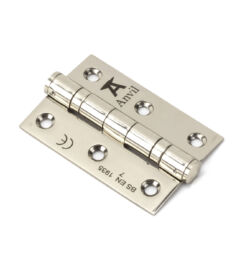 From The Anvil Polished Nickel 3" Ball Bearing Butt Hinge (pair) ss