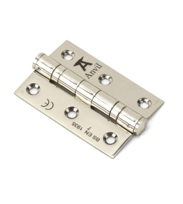From The Anvil Polished Nickel 3″ Ball Bearing Butt Hinge (pair) ss