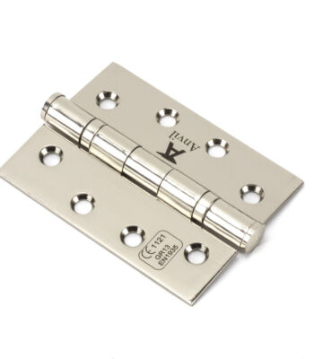 From The Anvil Polished Nickel 4″ Ball Bearing Butt Hinge (pair) Ss