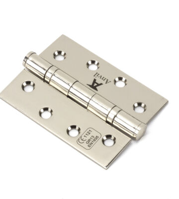 From The Anvil Polished Nickel 4″ Ball Bearing Butt Hinge (pair) ss
