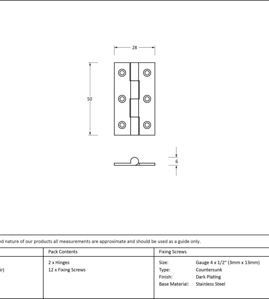 From The Anvil Aged Brass 2" Butt Hinge (pair) - Image 2
