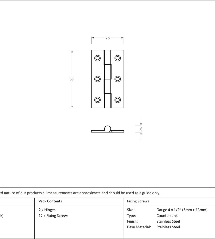 From The Anvil Polished Chrome 2" Butt Hinge (pair) - Image 2