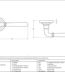 From The Anvil Polished Chrome Newbury Lever on Rose Set (Art Deco) - Unsprung - Image 2