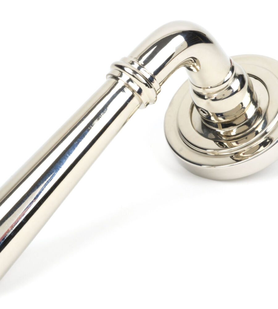 From The Anvil Polished Nickel Newbury Lever on Rose Set (Art Deco) - Unsprung