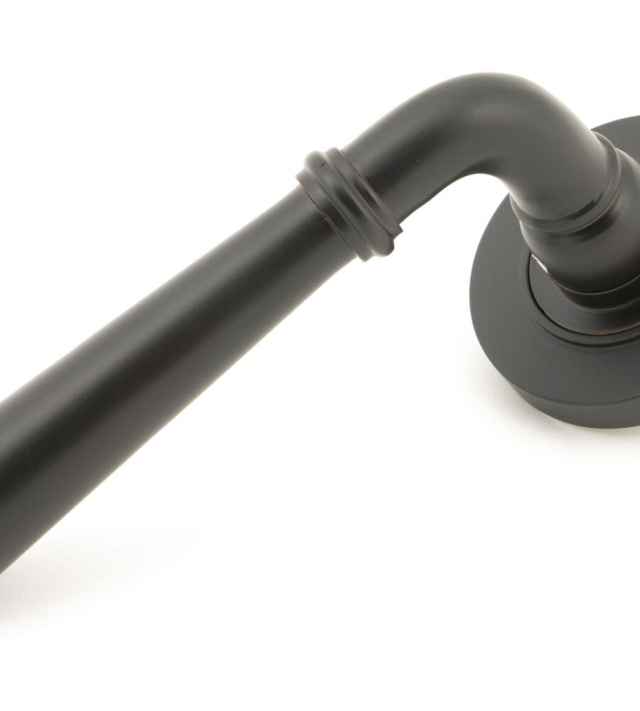 From The Anvil Aged Bronze Newbury Lever on Rose Set (Plain) - Unsprung