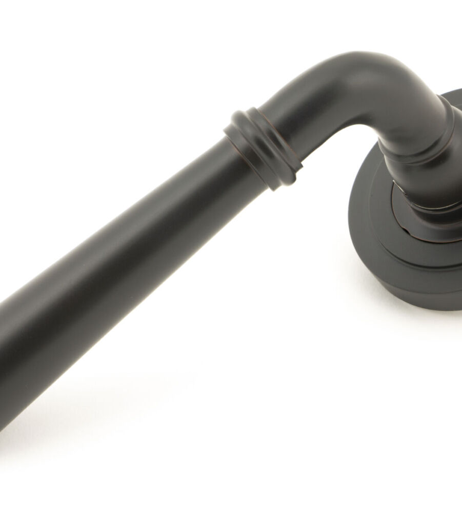 From The Anvil Aged Bronze Newbury Lever on Rose Set (Art Deco) - Unsprung