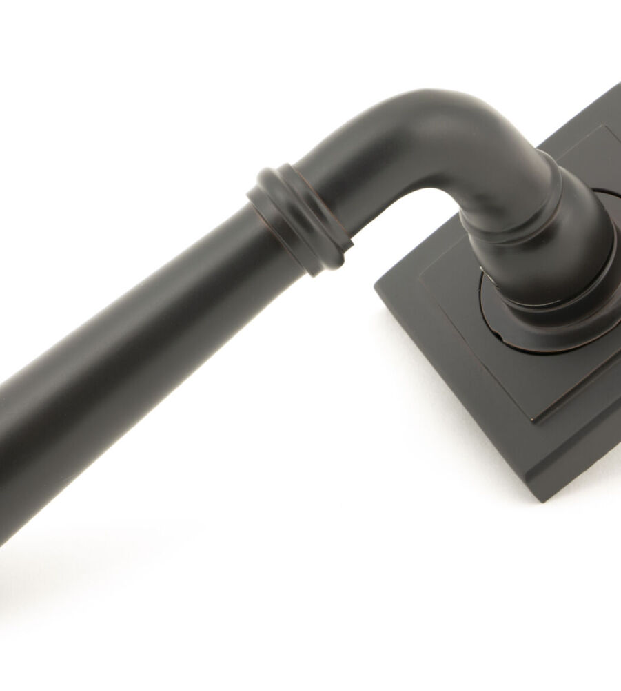 From The Anvil Aged Bronze Newbury Lever on Rose Set (Square) - Unsprung