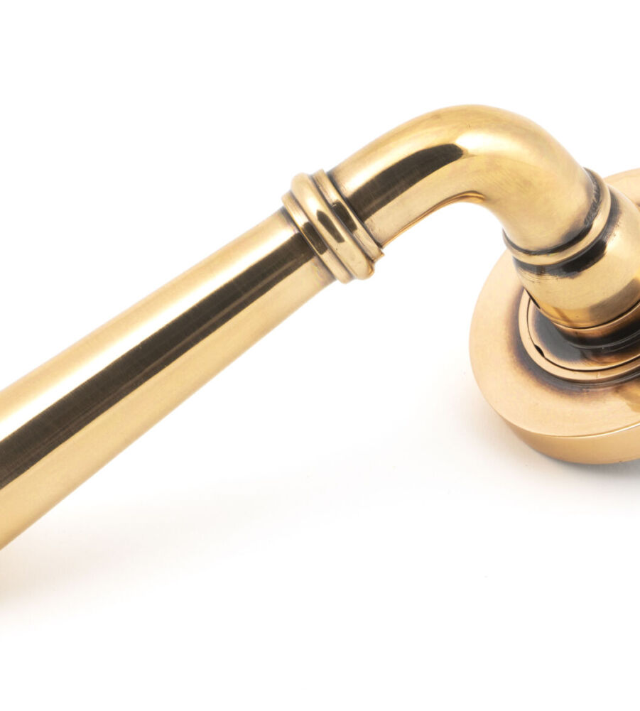 From The Anvil Polished Bronze Newbury Lever on Rose Set (Plain) - Unsprung