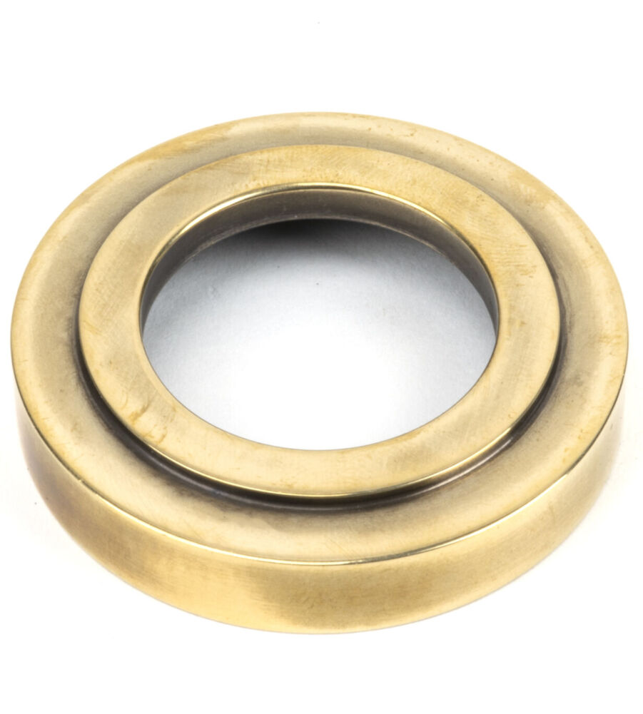 From The Anvil Aged Brass Hammered Newbury Lever on Rose Set (Art Deco) - Unsprung - Image 4