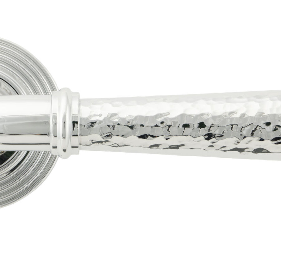 From The Anvil Pol. Chrome Hammered Newbury Lever on Rose Set (Beehive) - Unsprung - Image 3