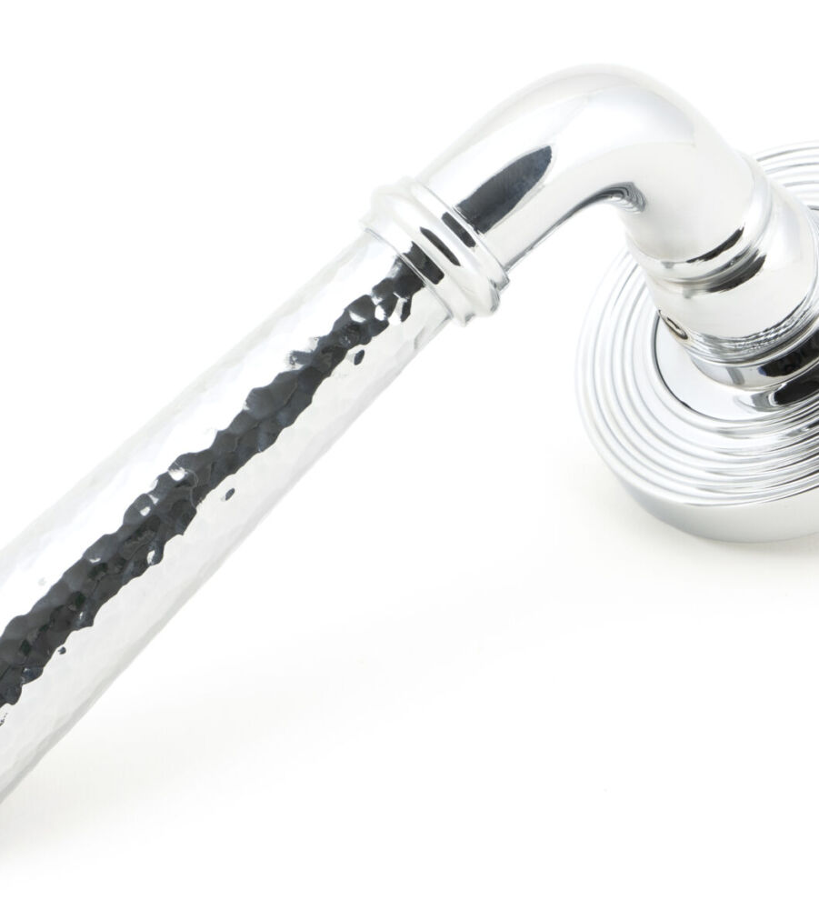 From The Anvil Pol. Chrome Hammered Newbury Lever on Rose Set (Beehive) - Unsprung