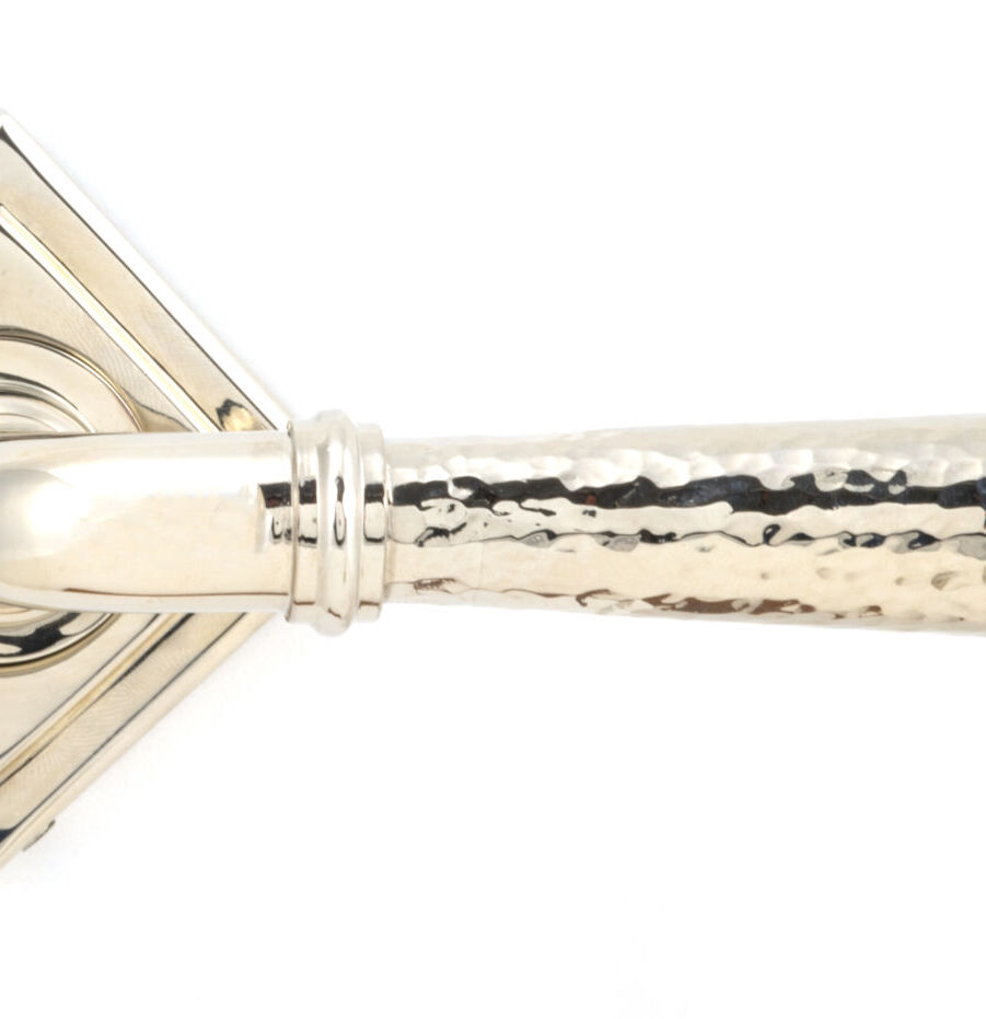From The Anvil Pol. Nickel Hammered Newbury Lever on Rose Set (Square) - Unsprung - Image 4