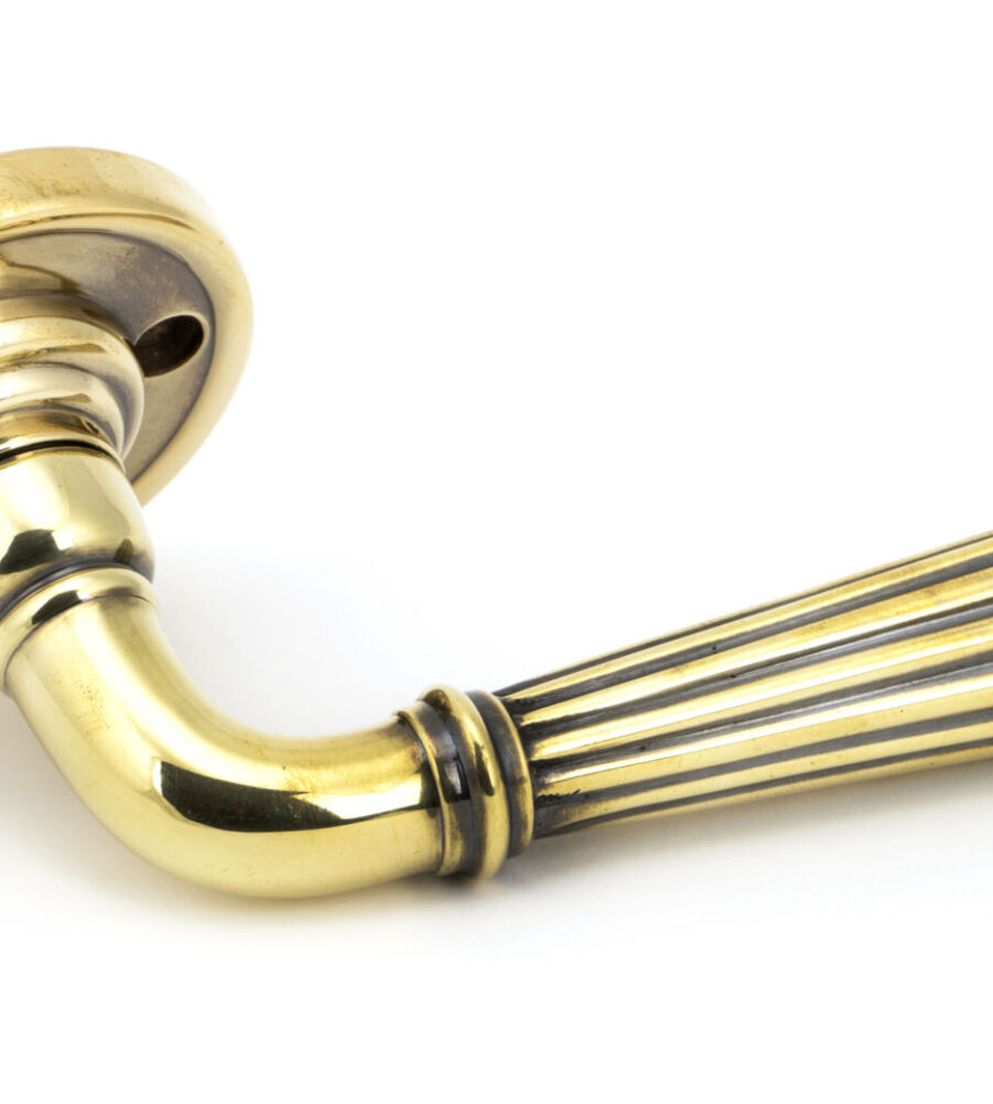 From The Anvil Aged Brass Hinton Lever on Rose Set - Unsprung - Image 3