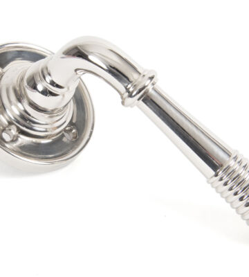 From The Anvil Polished Nickel Reeded Lever on Rose Set – Unsprung