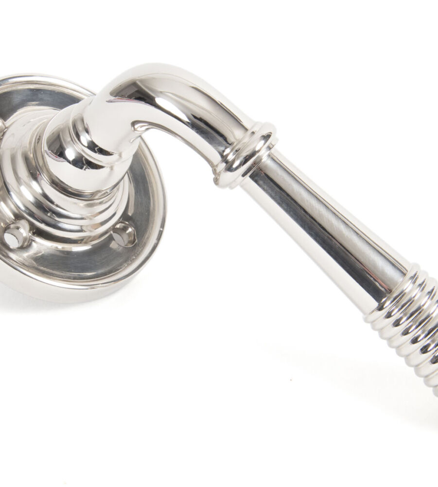 From The Anvil Polished Nickel Reeded Lever on Rose Set - Unsprung