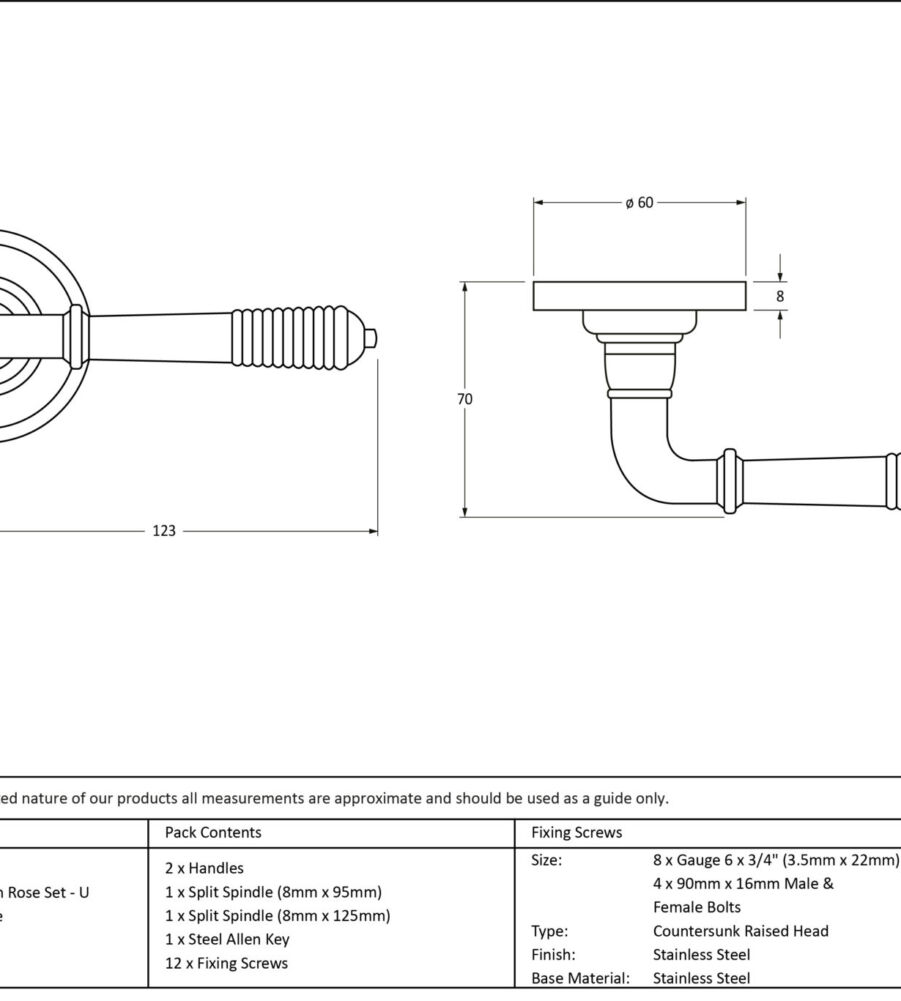 From The Anvil Polished Chrome Reeded Lever on Rose Set - Unsprung - Image 2