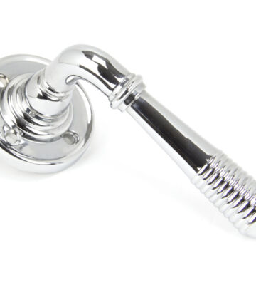 From The Anvil Polished Chrome Reeded Lever On Rose Set – Unsprung