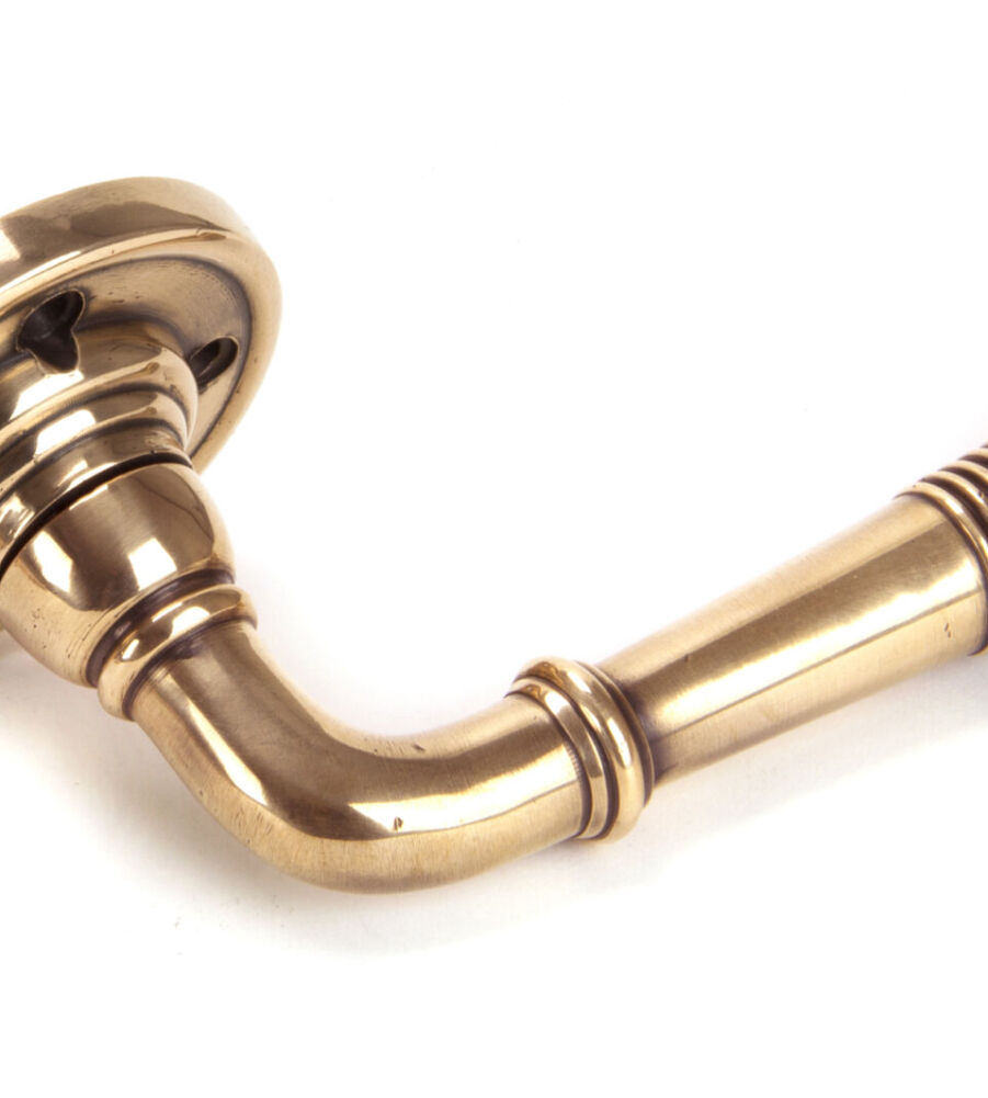 From The Anvil Polished Bronze Reeded Lever on Rose Set - Unsprung - Image 3
