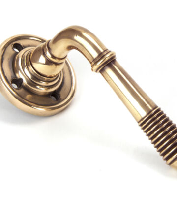 From The Anvil Polished Bronze Reeded Lever on Rose Set – Unsprung