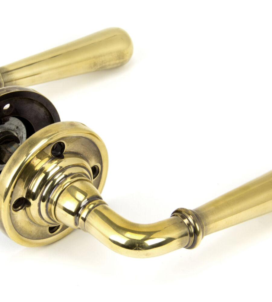 From The Anvil Aged Brass Newbury Lever on Rose Set - Unsprung - Image 4