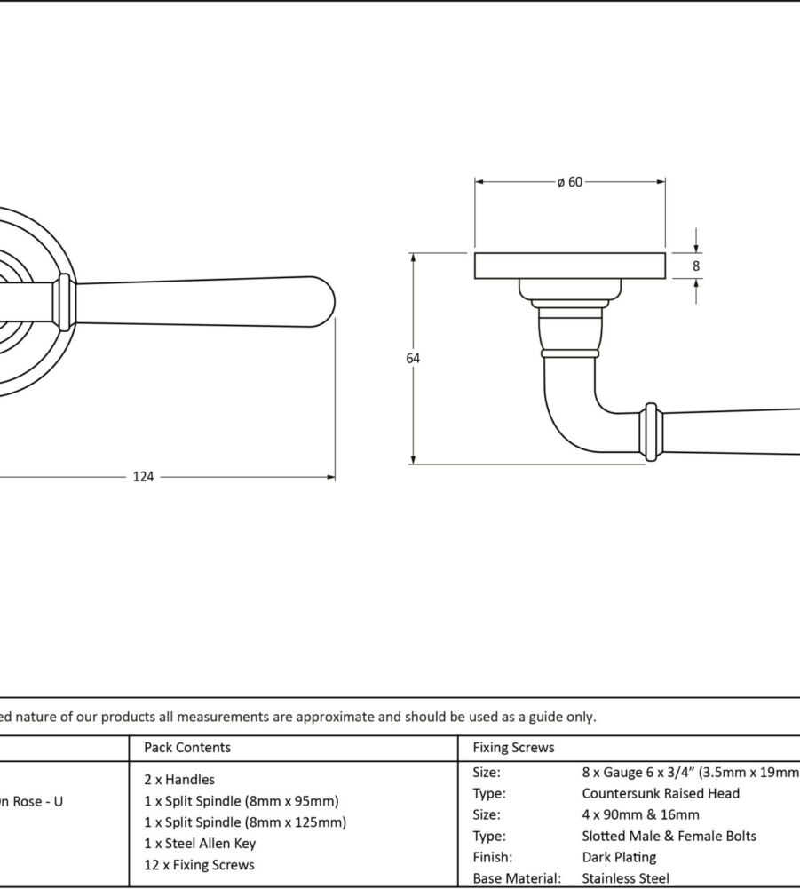 From The Anvil Aged Brass Newbury Lever on Rose Set - Unsprung - Image 2