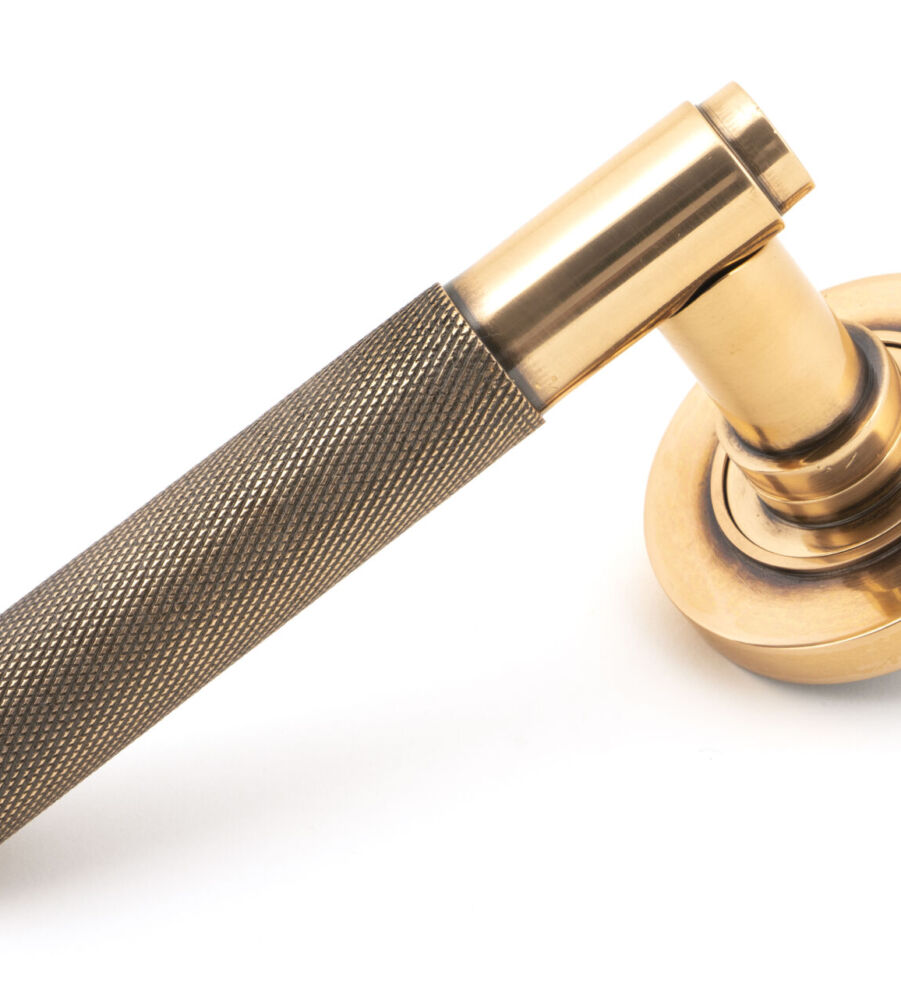 From The Anvil Polished Bronze Brompton Lever on Rose Set (Plain) - Unsprung